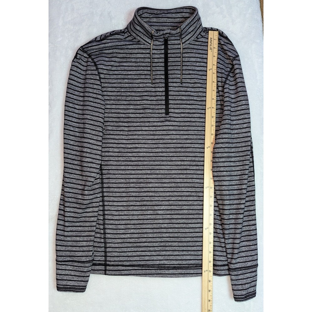 Lululemon Metal Vent Tech 1/2 Zip Pullover Mens Large Striped Long Sleeve - Picture 5 of 9